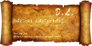 Décsi László névjegykártya
