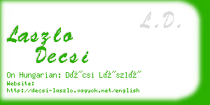 laszlo decsi business card